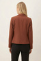 Women's Dark Brown Men's Collar Square Pocket Crop Jacket Arm-26K001026 - 3