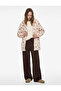 Hooded Long Sleeve Printed Zippered Oversize Robe
