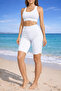 High-Waisted, Side-Gathered, Over-The-Knee Sports Leggings - 2