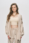 Women's Bird and Floral Beaded Embroidered Oversized Kimono - 2