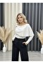 New Product Ottoman Fabric Women's Blouse with Ruffles and Accessory Details - 6