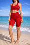 High-Waisted, Side-Gathered, Over-The-Knee Sports Leggings - 2