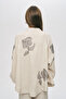 Women's Flora Natur Embroidered Wide Cut Oversize Kimono - 5