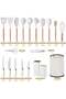 Complete 19Pcs Kitchen Utensil Set Featuring Silicone Cooking Tools, Wooden Handles, Knife Collectio - 3