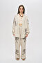 Women's Flora Natur Embroidered Wide Cut Oversize Kimono - 3