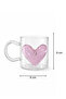 400 ml Heart Patterned Glass Mug Transparent Tea Coffee Cup with Handle Aesthetic Design - 8