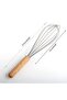 Sauce Whisk Silicone Egg Beater Chocolate Whisk Cream Whisk with Wooden Handle 25 cm - 3