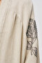 Women's Flora Natur Embroidered Wide Cut Oversize Kimono - 2