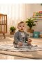 Baby Boy Cotton Teddy Bear Patterned Triple Tracksuit Set - 3