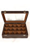 15-Piece Watch Box, Brown Nubuck Fabric Covered, Custom Production, Handmade Accessory Organizer - 2