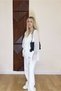 Women's White Gathered and Ruffled Detailed Tie-Up Draped Chiffon Flounce Shirt Blouse - 4