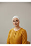 White Hijab Bonnet Made of Combed Cotton with Flat Stitching and Tie at the Back