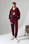 Pearl and Leopard Printed Tracksuit Set/V-Neck Ribbed Long Pants - 7