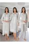 Women's Ecru Lace Stylish Long Sleeve Design Maternity Nightgown Pajama Set (Effort) - 5