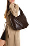 Bitter Brown Casual Large Size Soft Textured Shopper Hand and Shoulder Bag - 2