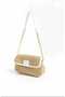 Women's Straw Chain Strap Crossbody Shoulder Bag White - 3