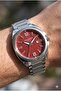 Red Dial Men's Wristwatch |   46mm Steel Case, Steel Band, with Calendar - 5