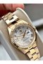 Gold Color Roman Numeral Steel Original Women's Wristwatch + Bracelet as a Gift - 2