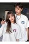 Unisex Cute Cat Front Printed Lover Couple Combination Design Oversize T-Shirt Set of 2