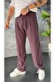 Modal Fabric Pleated Baggy Pants - 3