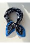 Black Patterned Modal Women's Scarf Bandana 50X50 cm Standard Size Hair Neck Bag Accessory - 3