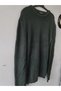 Unisex Dark Khaki Tight Knit Knitwear Crew Neck Oversize Sweater - 4