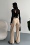 Women's Palazzo Pants with Belt |   High Waist Wide Leg Casual Double Belt Design - 6