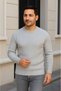 Men's Cycling Round Neck Knitwear Sweater Cotton Thick Corded Fabric Woven, Regular Fit Long Sleeve Winter - 2