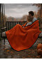 Waffle Woven Multi-Purpose Pique Tv Shawl / Blanket - Orange - 5