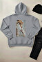 Curiosity of a Cat - Unisex Hooded Kangaroo Pocket 3 Thread Puff (with Fleece Inside) Sweatshirt