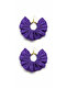 Gold Color Hoop Earrings – Purple Fabric Beaded Design