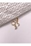 Stone Earrings with Moon Figure, Yellow Color, Minimal Model - 4