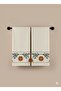 Set of 2 Punch Embroidered Hand and Face Towels - 100% Cotton 50X90 cm - Boho Embroidered Soft Texture