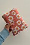 Daisy Patterned Linen Book Cover with Pockets, Gift for Book Lovers - 7