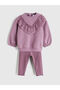 Esvab • Modern & Distinctive Zero Roba Collar Baby Girl Sweatshirt and Leggings - 3