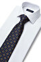 Navy Blue Check Pattern Micro Fabric Tie - 2