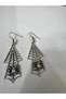 Web Arrow Charm – Silver Color Unisex Dangle Earrings with Spider Detail and Web Figure - 2