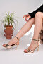 Women Gold Ankle-Tie Daily Comfortable Classic Heeled Shoes - 2