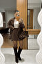 Embroidered Jacket Skirt Suede Set - 3