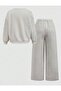 Girls/Adults Crewneck Sweatshirt and Stitched Loose-Leg Tracksuit Set - 4