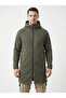 Men's Khaki Long Cut Hooded Outdoor Softshell Coat Water Repellent Windbreaker Parka