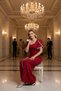 Rochie lungă din crep stil Davet - 4