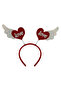 Valentine Headband – Red & Silver Heart Hair Accessory for Women