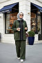 Nordic Selanik- Oversized Suit with Embroidered Detail | Hakiyeşil - 5