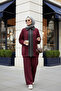 Nordic Selanik- Oversized Suit with Embroidered Detail |   Burgundy - 4