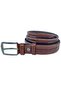 Brown Faux Leather Model with Stripes in the Middle, 3.5 cm Classic Men's Belt // Xd-8013-52 - 4
