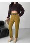 Belted High Waist Tight-Leg Fabric Pants - 2