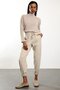 Beige Turtleneck Striped Knitwear 261002 - 2