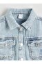 Shirt Collar Girls' Jean Jacket (S6) - 3