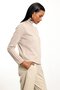 Beige Turtleneck Striped Knitwear 261002 - 5